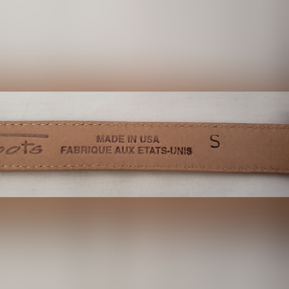 TALBOTS Belt Womens Size Small Tan Brown Leather Silvertone Buckle Western - Picture 8 of 14